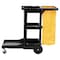 Rubbermaid Commercial Multi-Shelf Cleaning Cart, Three-Shelf, 20w x 45d x 38-1/4h, Black FG617388BLA - alternate 8